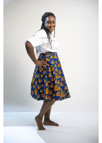 Jupe portefeuille ajustable en wax