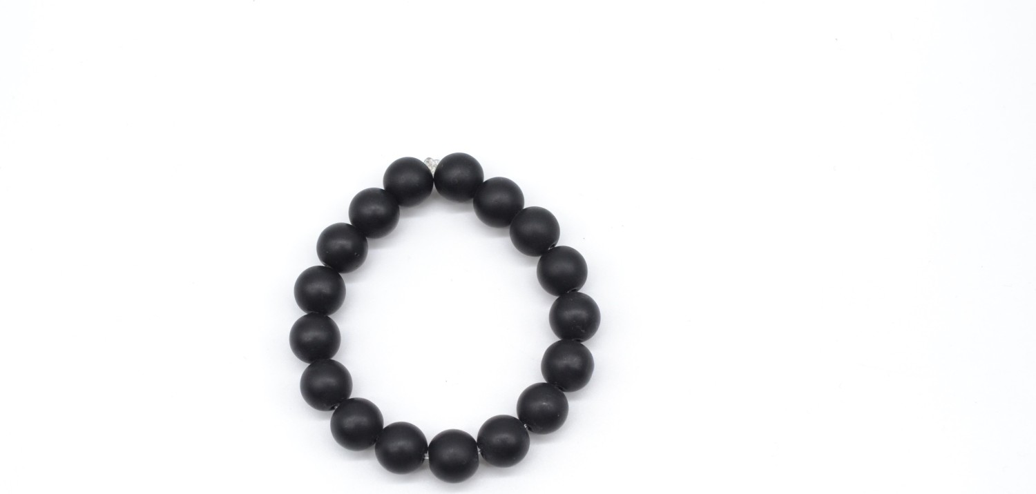 Bracelet de grosses perles noires