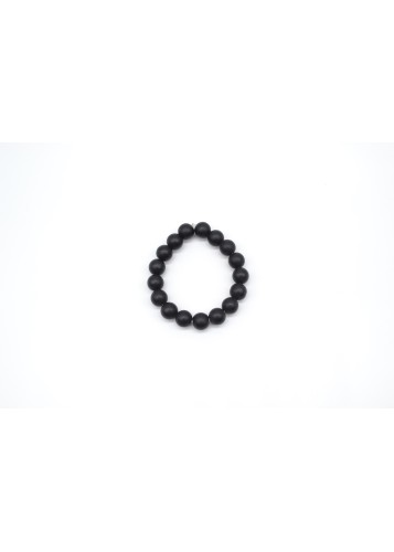 Bracelet de grosses perles noires