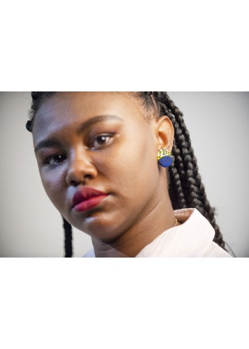 Boucles d'oreille bleues en wax