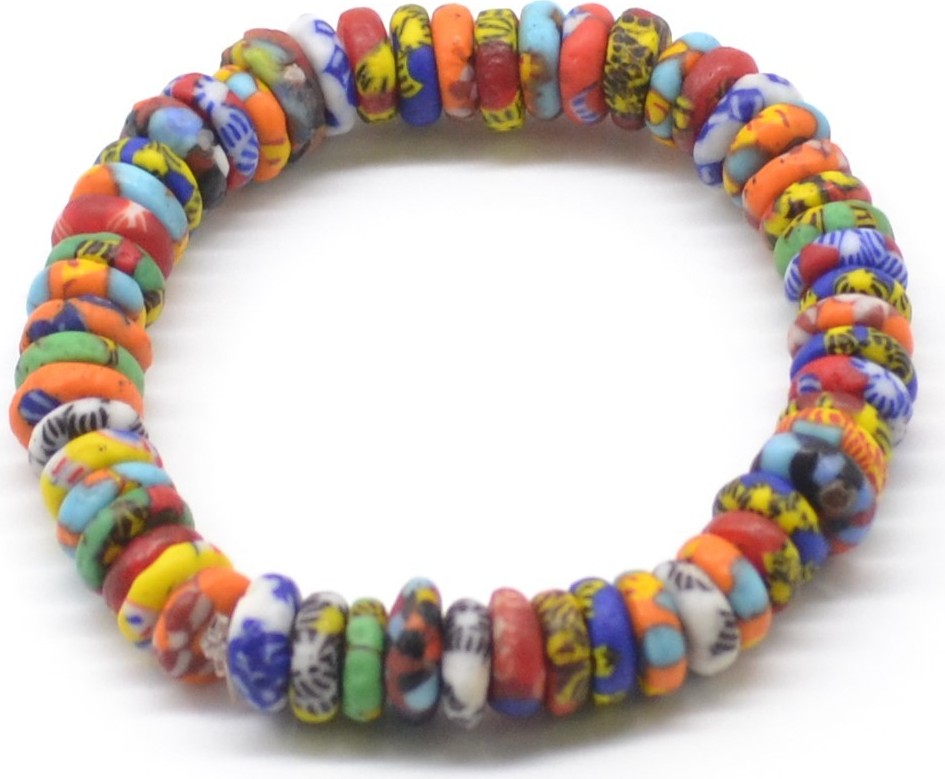 Bracelet ethnique en terre cuite multicolore