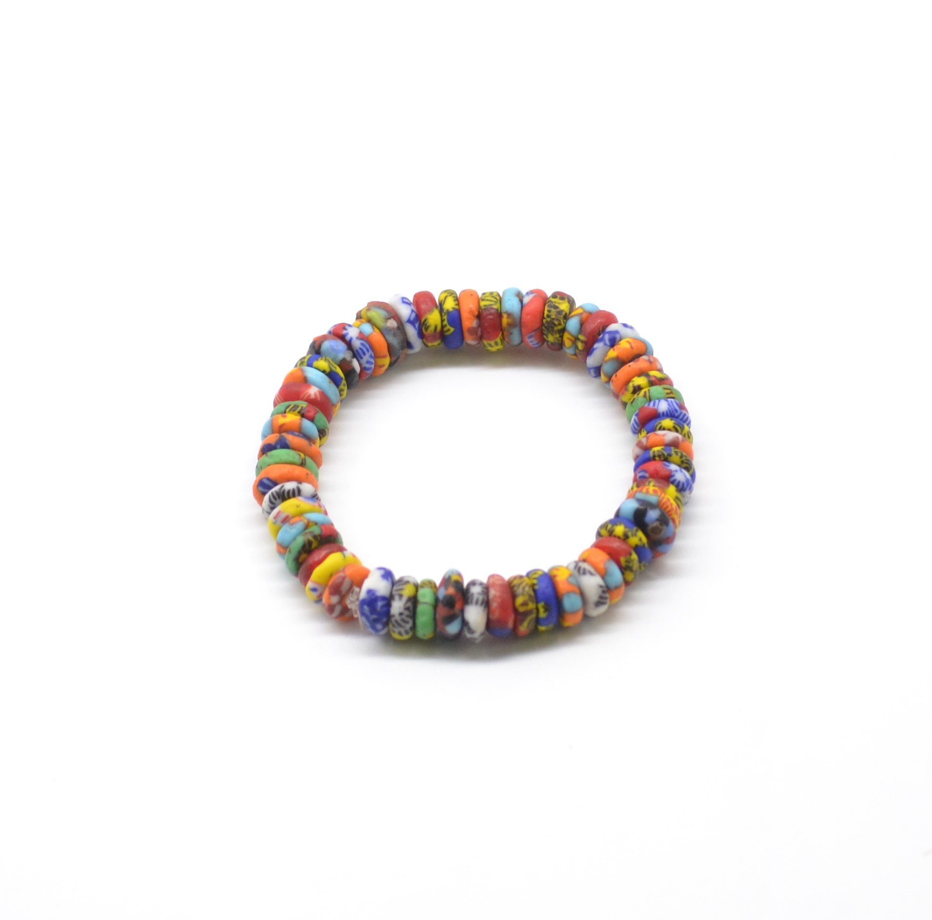 Bracelet ethnique en terre cuite multicolore