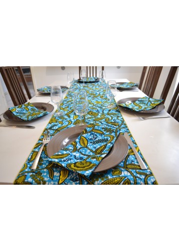 Parure de table avec chemin de table et serviettes en wax