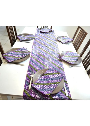 Chemin de table en wax avec serviettes