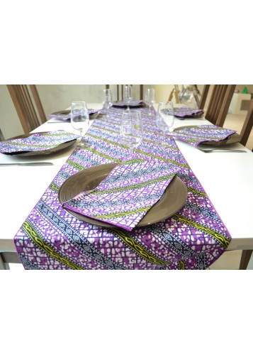 Chemin de table en wax avec serviettes