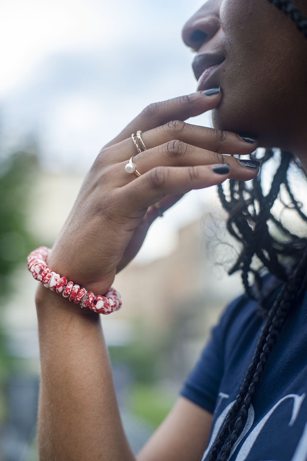 Bracelet ethnique en terre cuite