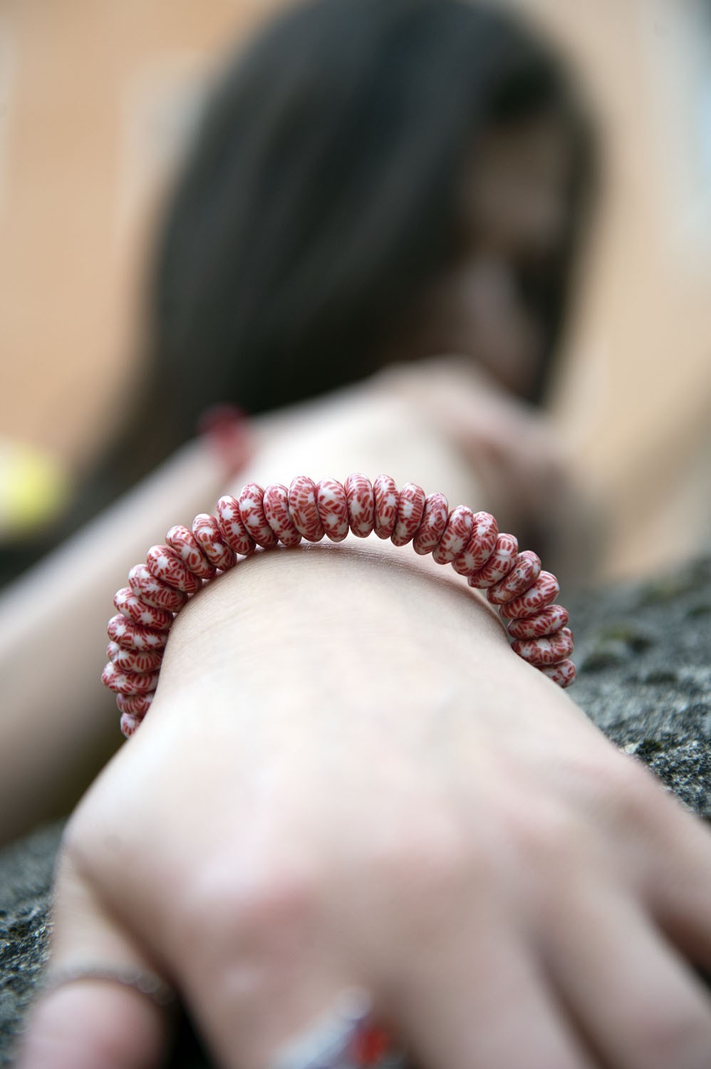 Bracelet ethnique en terre cuite