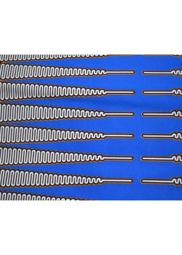 Tissu Wax bleu au Mètre - STANDARD