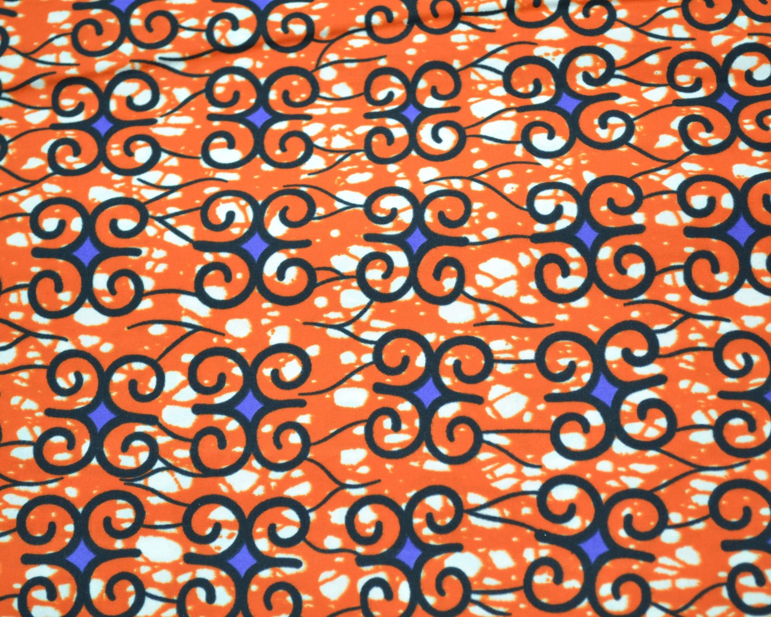 Tissu Wax orange au Mètre - STANDARD