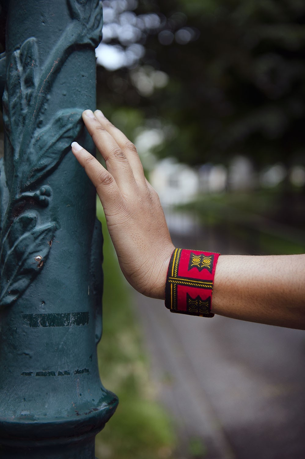 Bracelet manchette en wax et métal