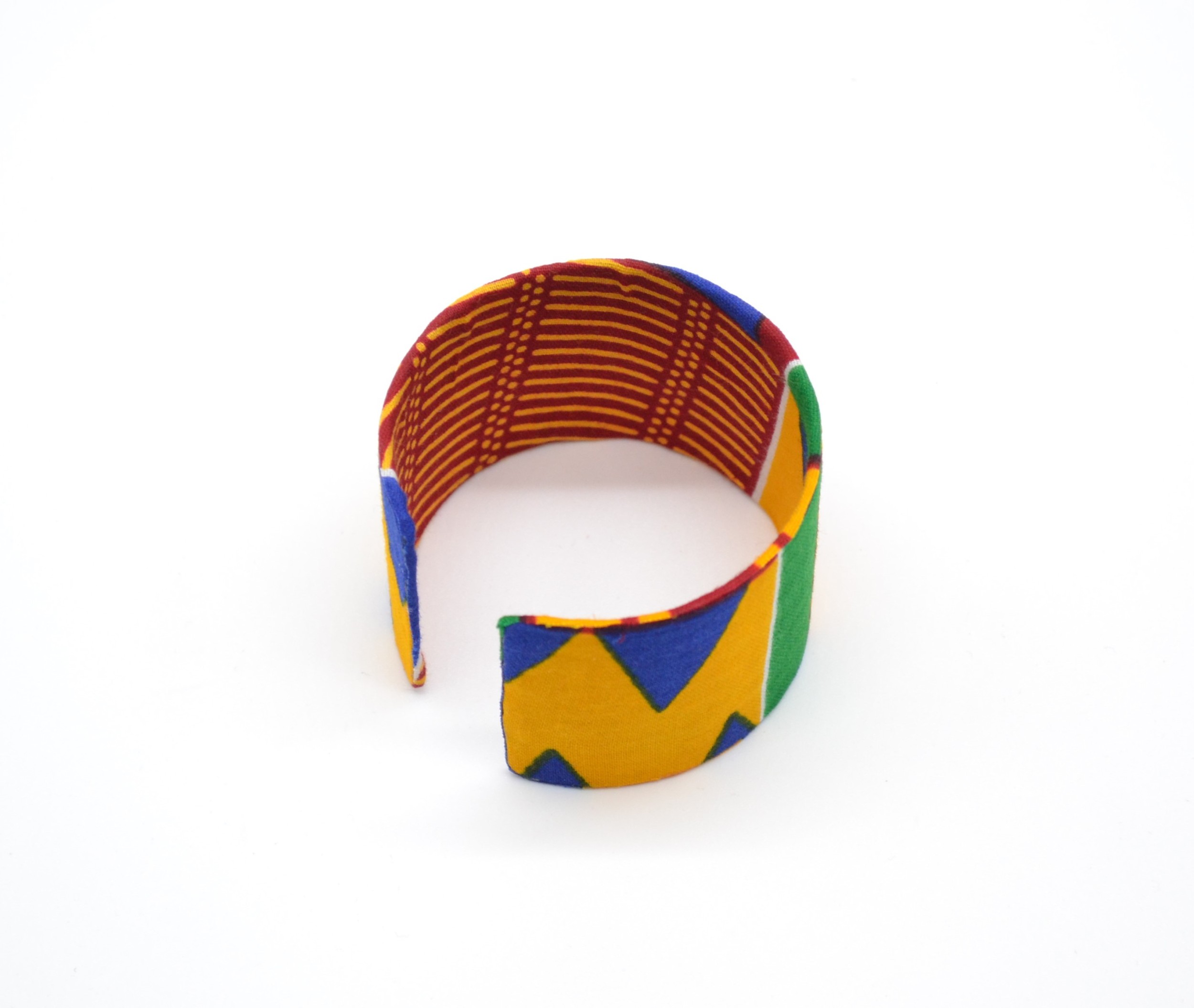 Bracelet manchette en wax multicolore