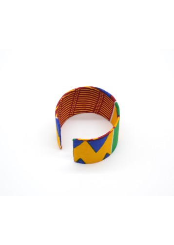 Bracelet manchette en wax multicolore
