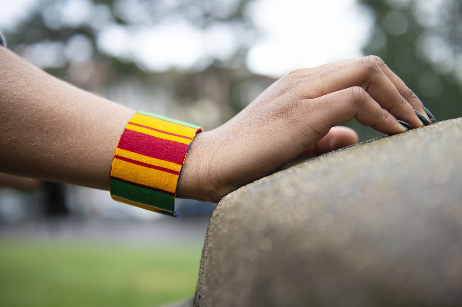 Bracelet manchette en wax multicolore