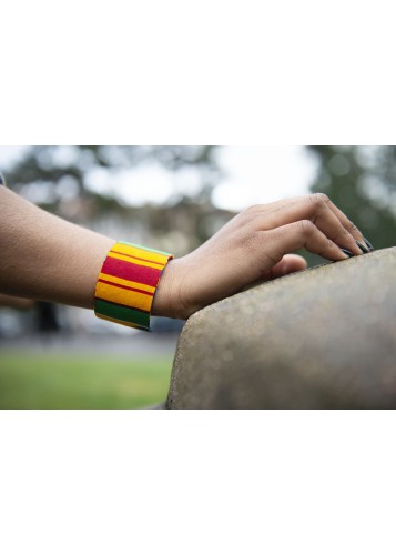 Bracelet manchette en wax multicolore