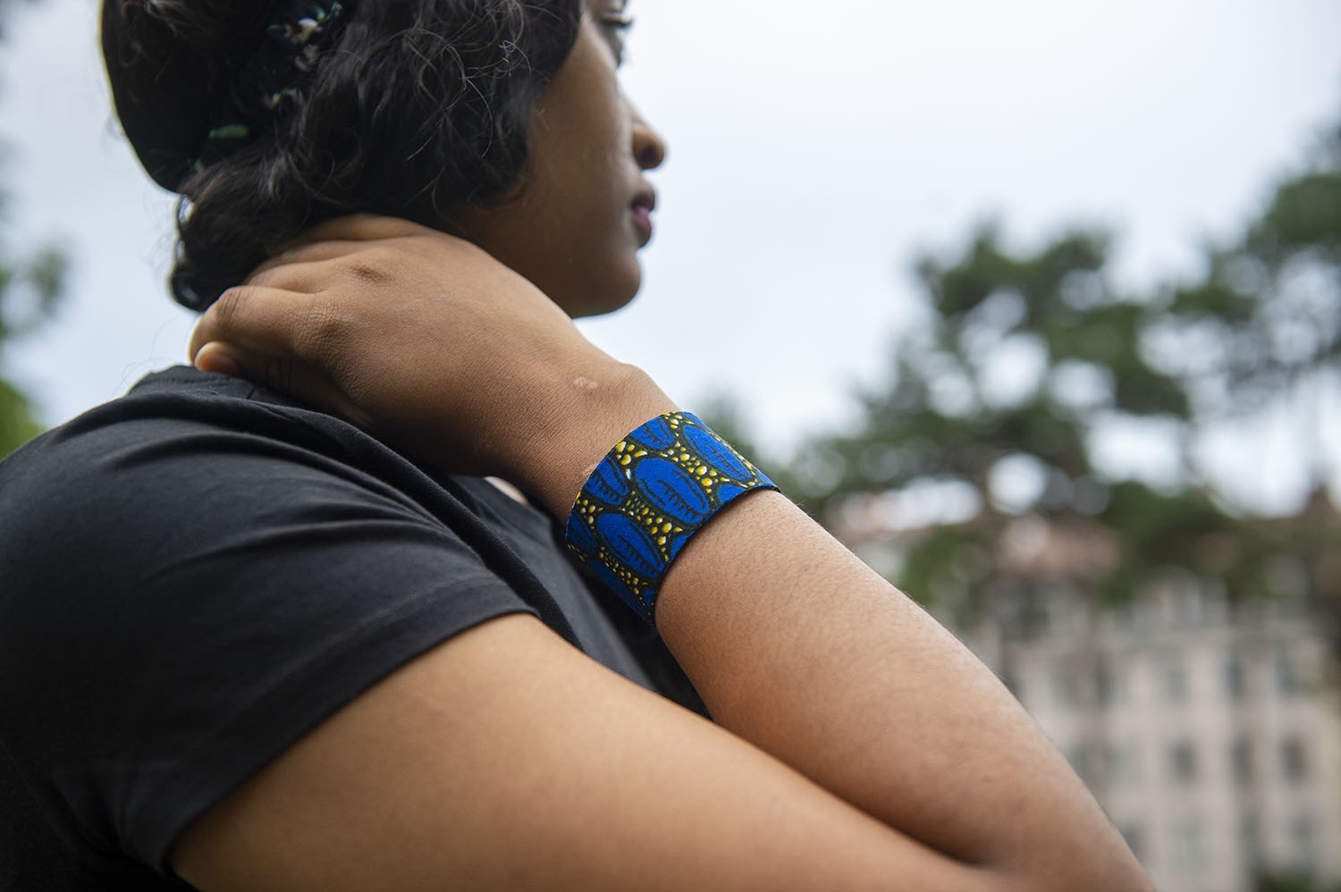 Bracelet manchette en wax original