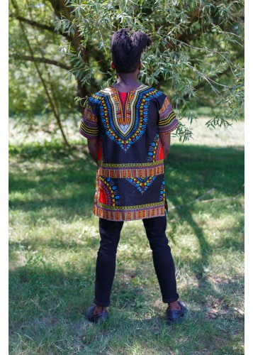 Chemise en wax motif Daïshiki