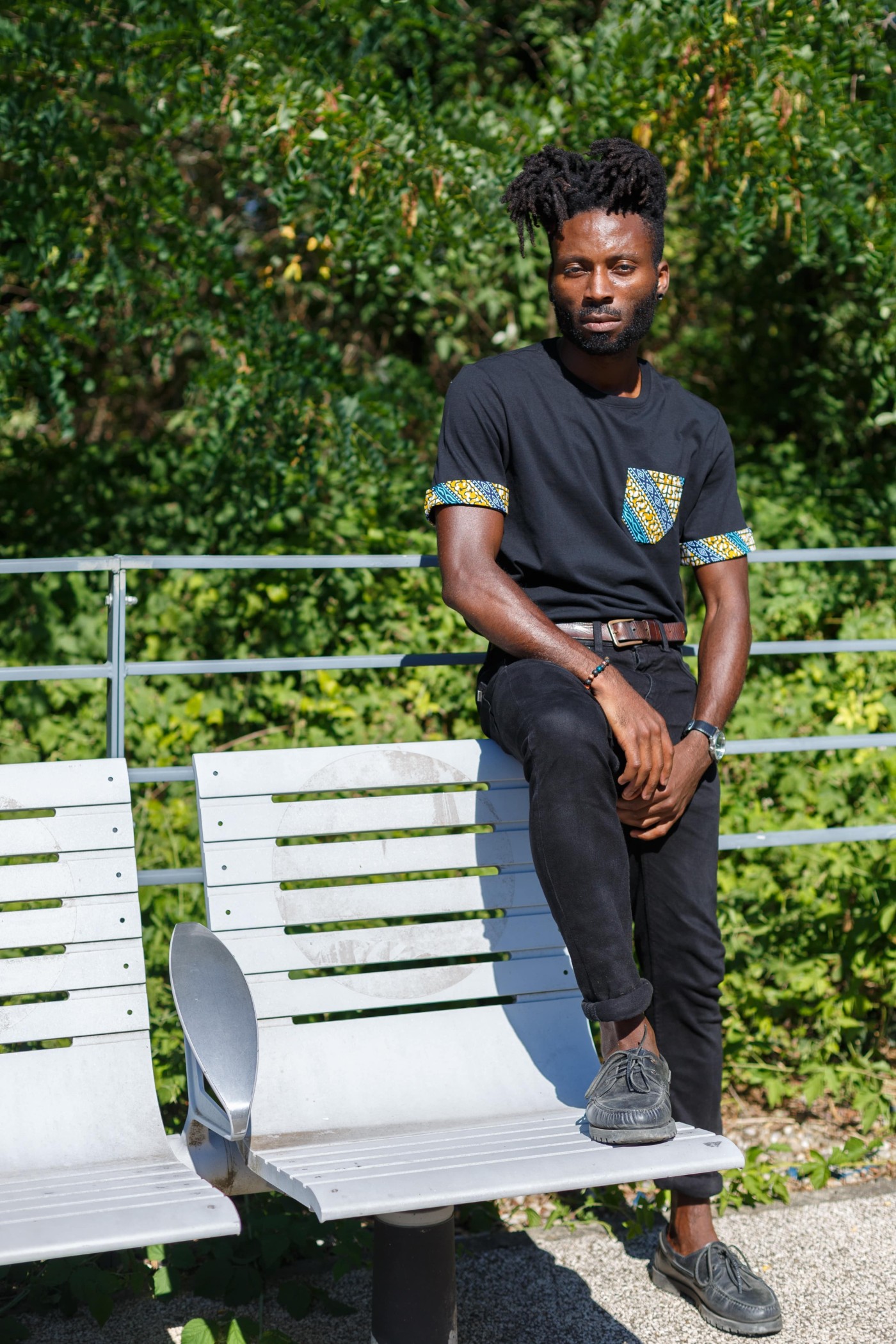 T-shirt Homme customisé avec tissu wax T-shirt Homme customisé avec tissu wax