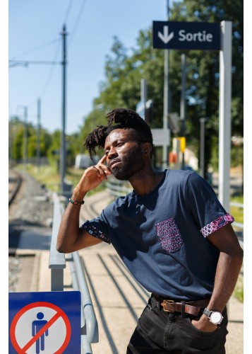 T-shirt Homme customisé avec tissu wax