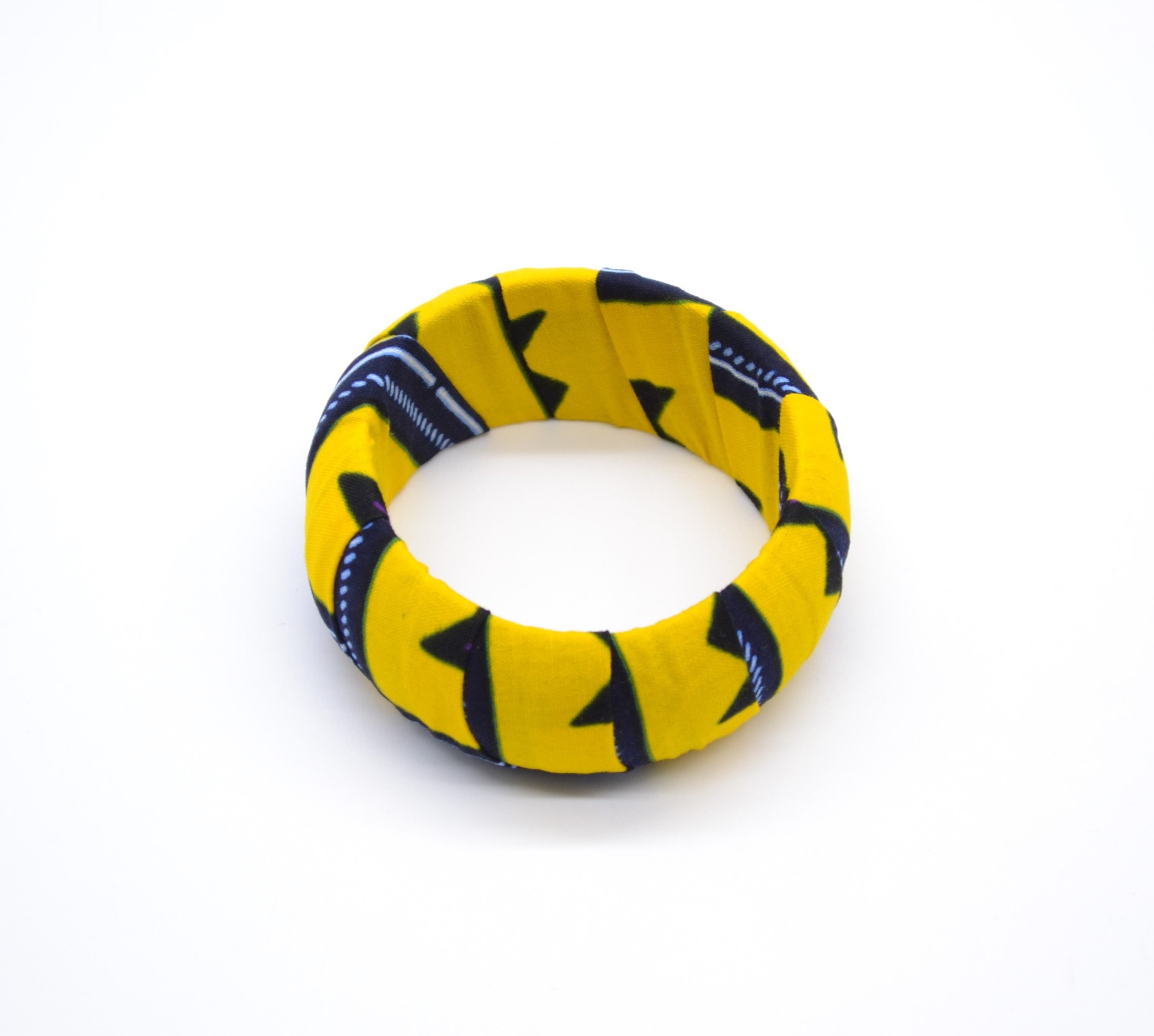 Bracelet ethnique rond en wax multicolore