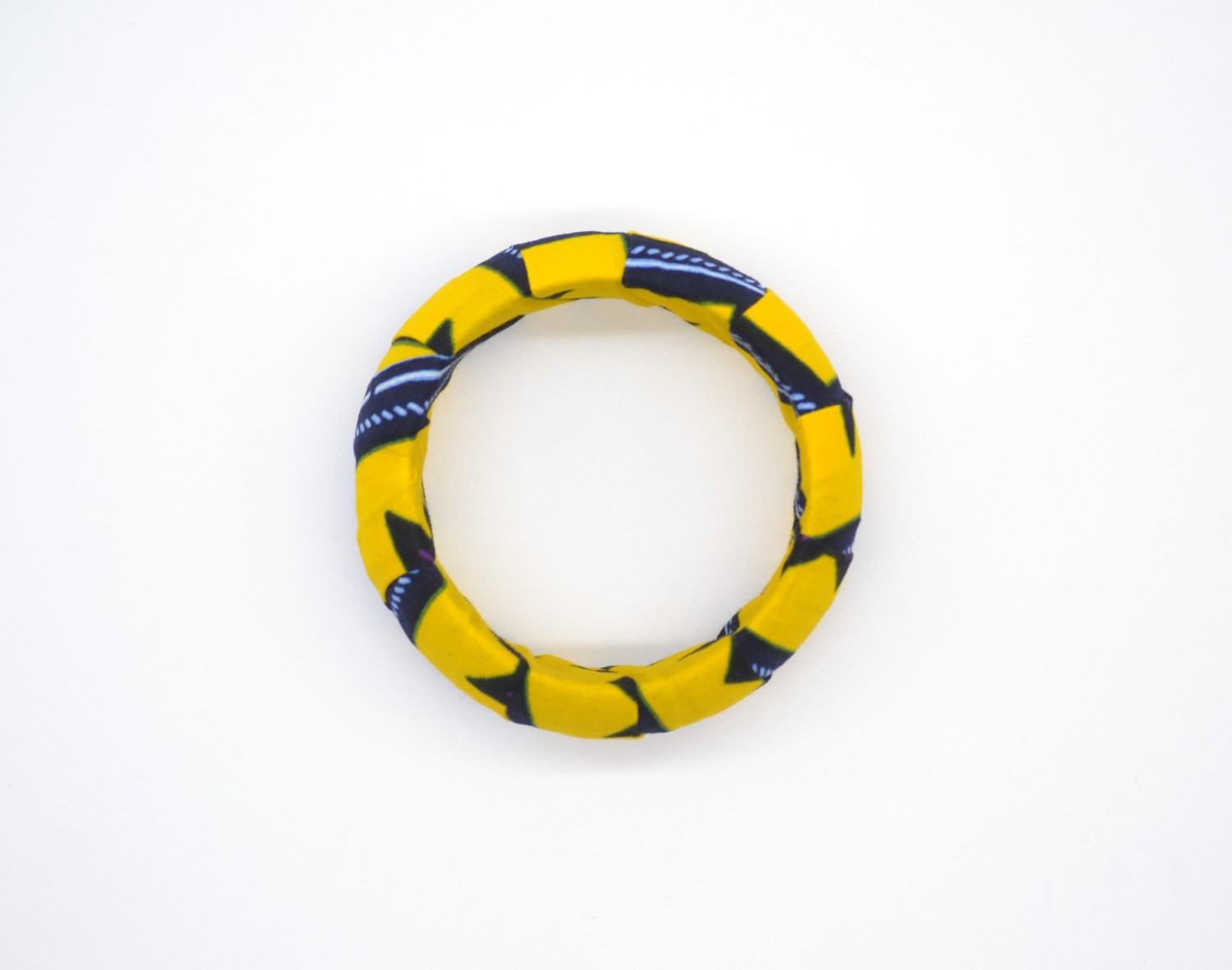 Bracelet ethnique rond en wax multicolore