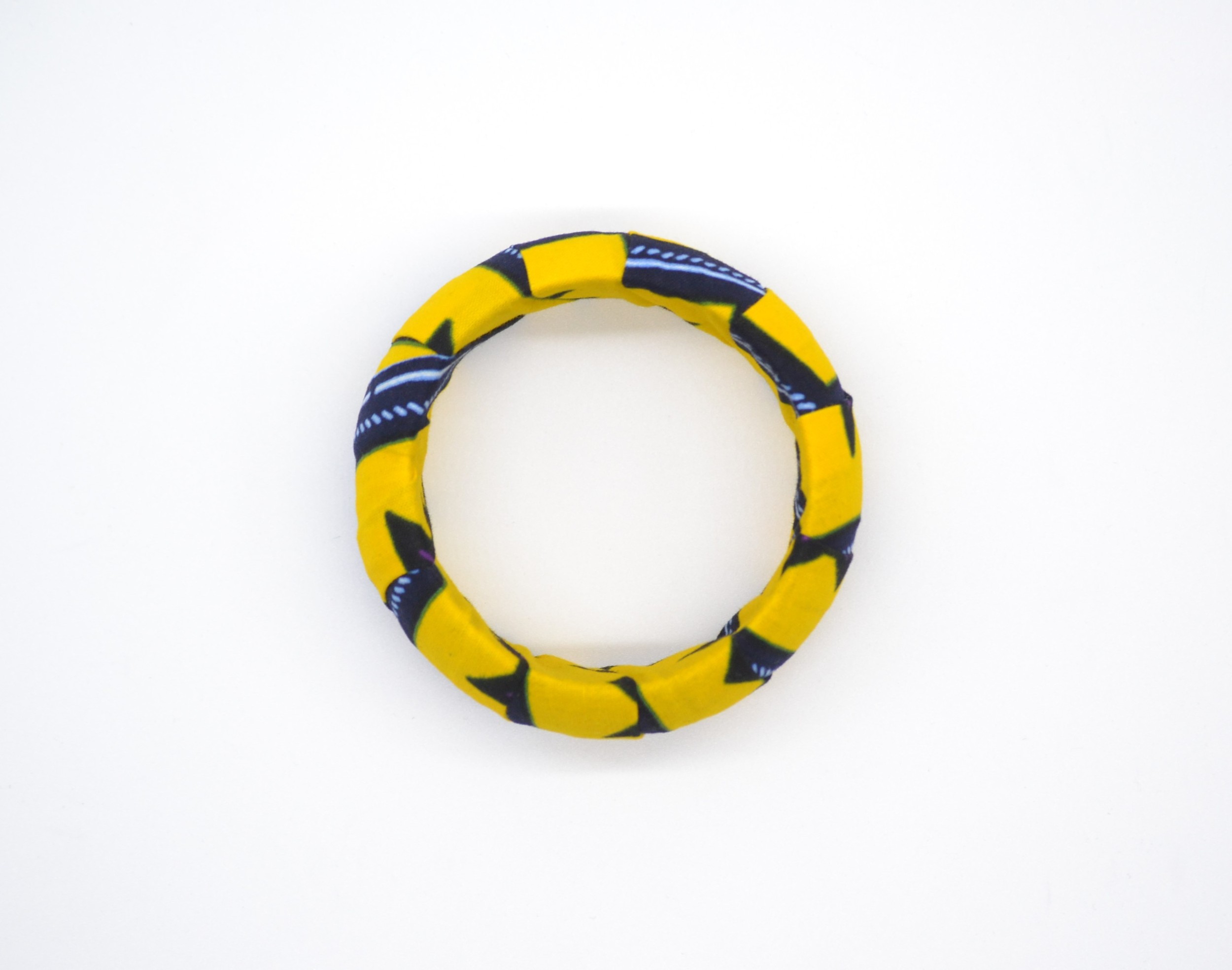 Bracelet ethnique rond en wax multicolore