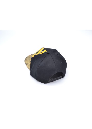 Casquette customisée avec tissu wax jaune