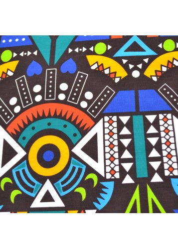 Tissu Wax multicolore vendu au mètre - PREMIUM