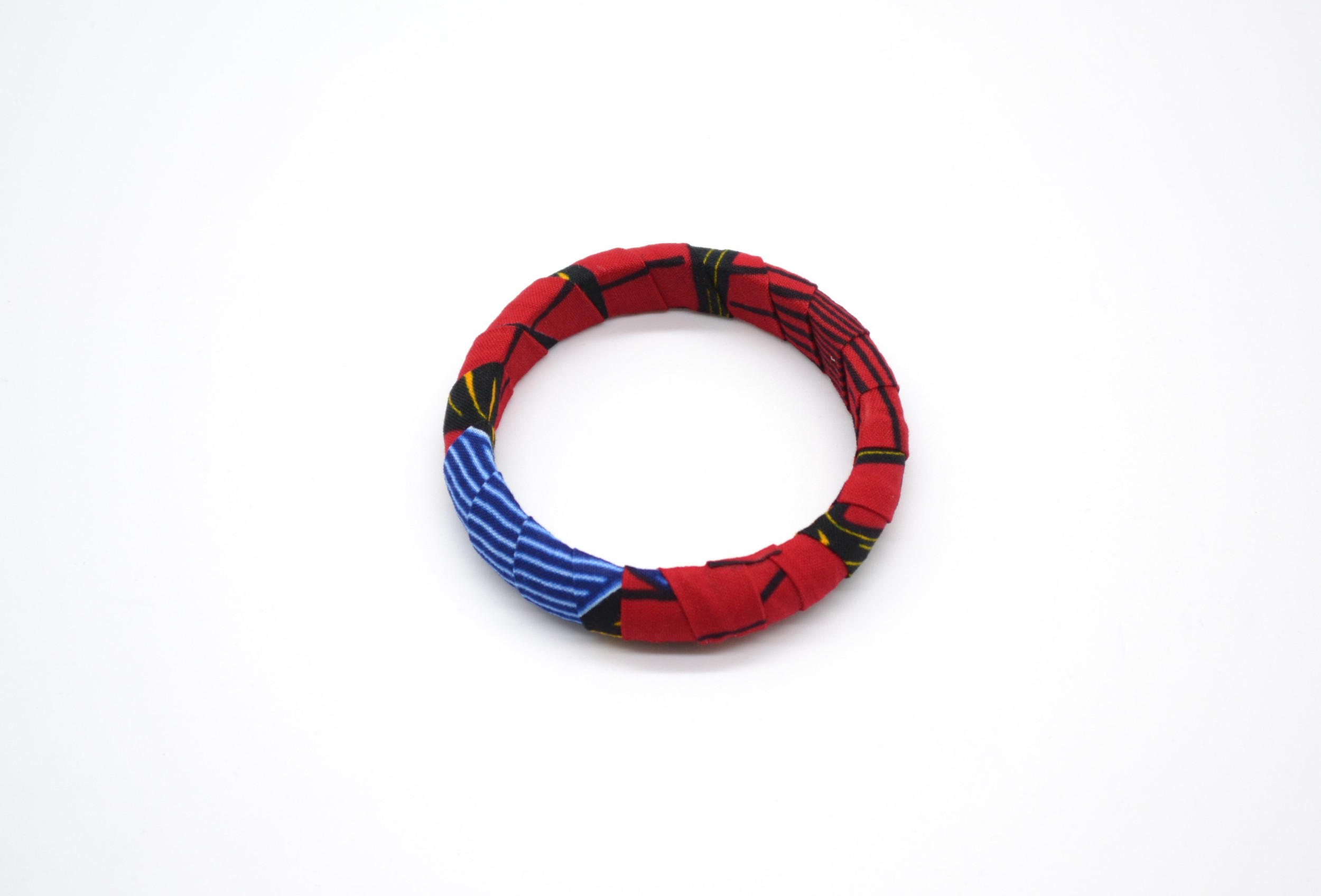 Bracelet en wax bleu et rouge