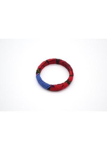 Bracelet en wax bleu et rouge