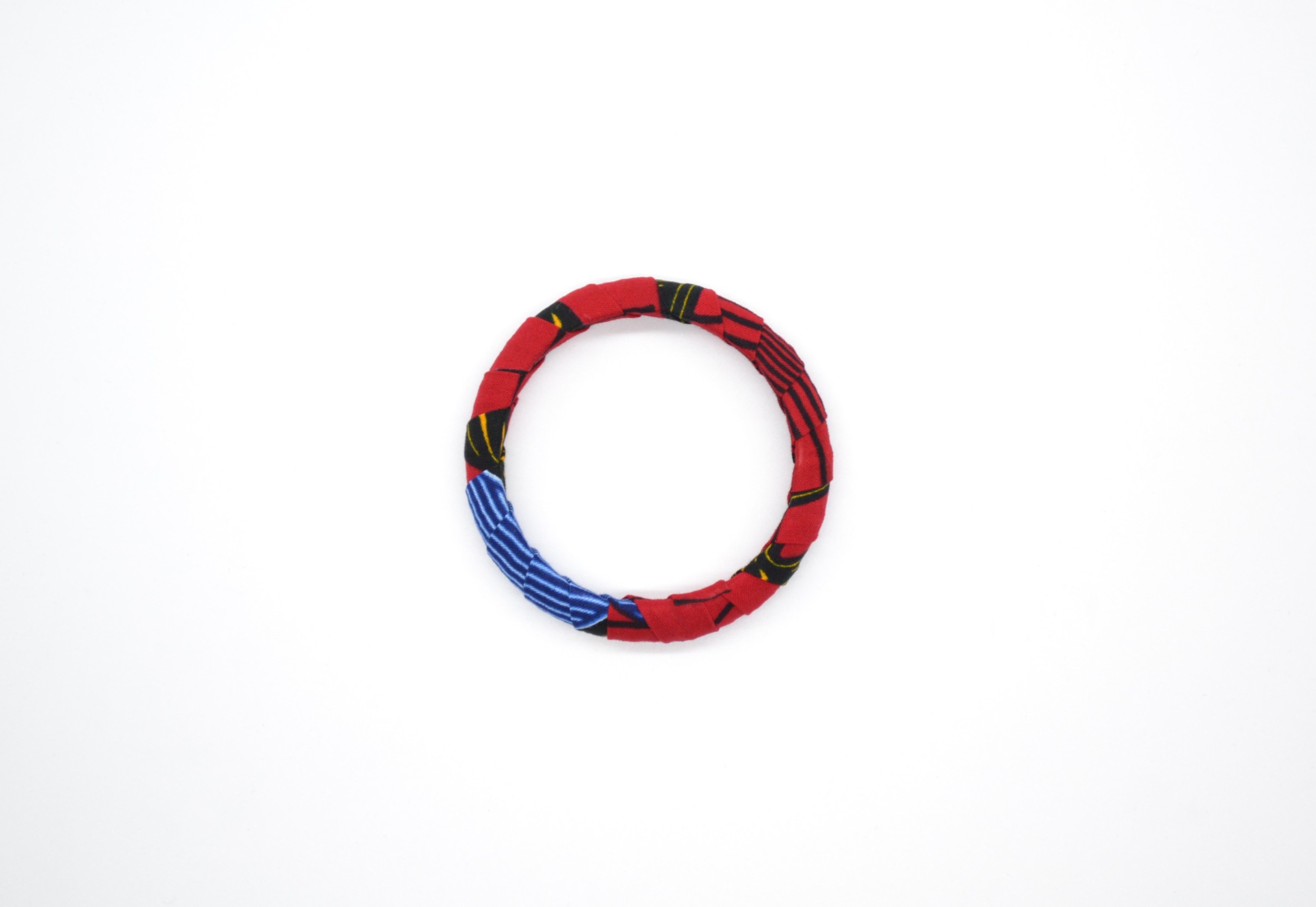 Bracelet en wax bleu et rouge