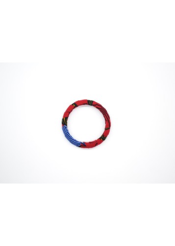 Bracelet en wax bleu et rouge