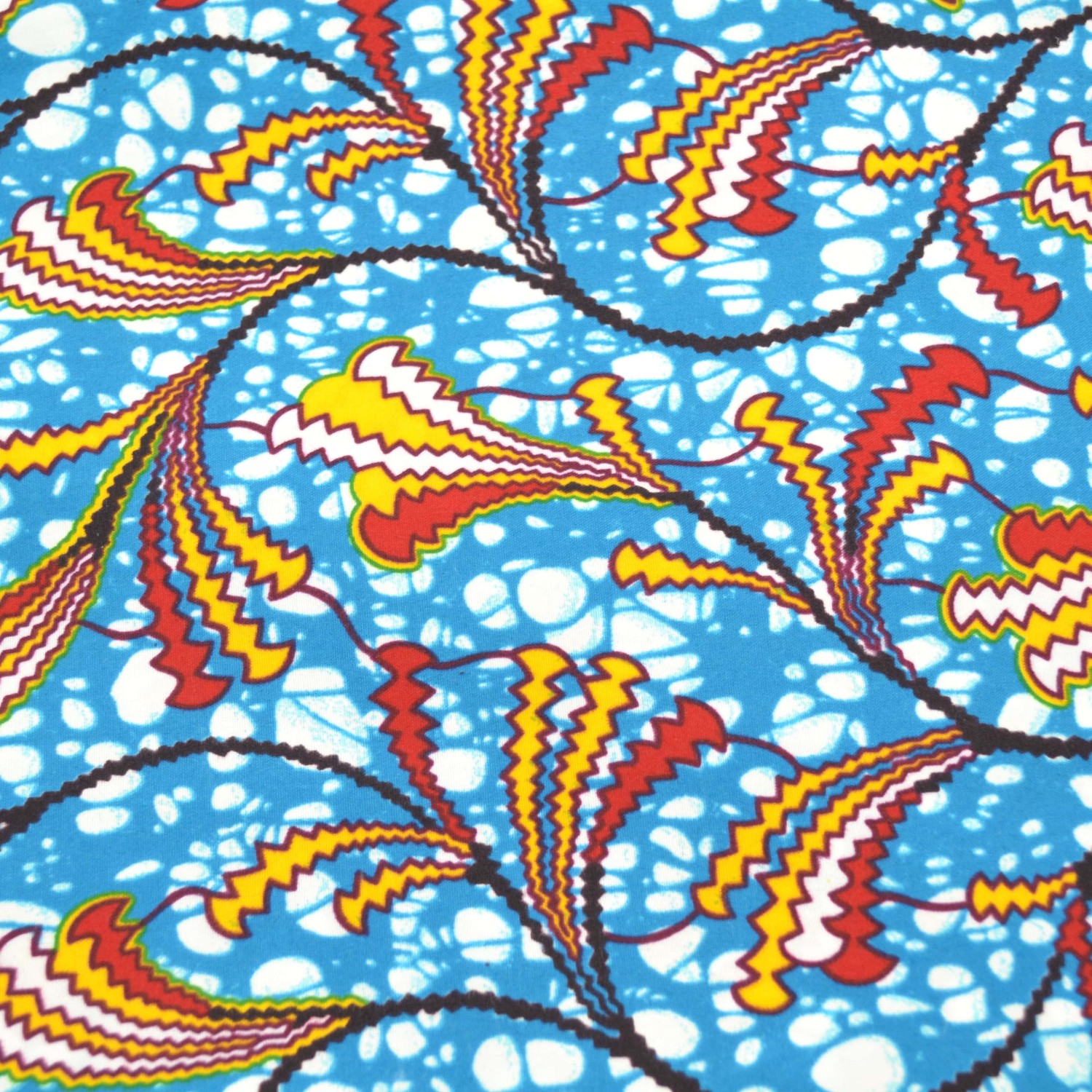 Tissu Wax coloré bleu au Mètre - STANDARD