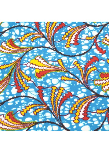 Tissu Wax coloré bleu au Mètre - STANDARD