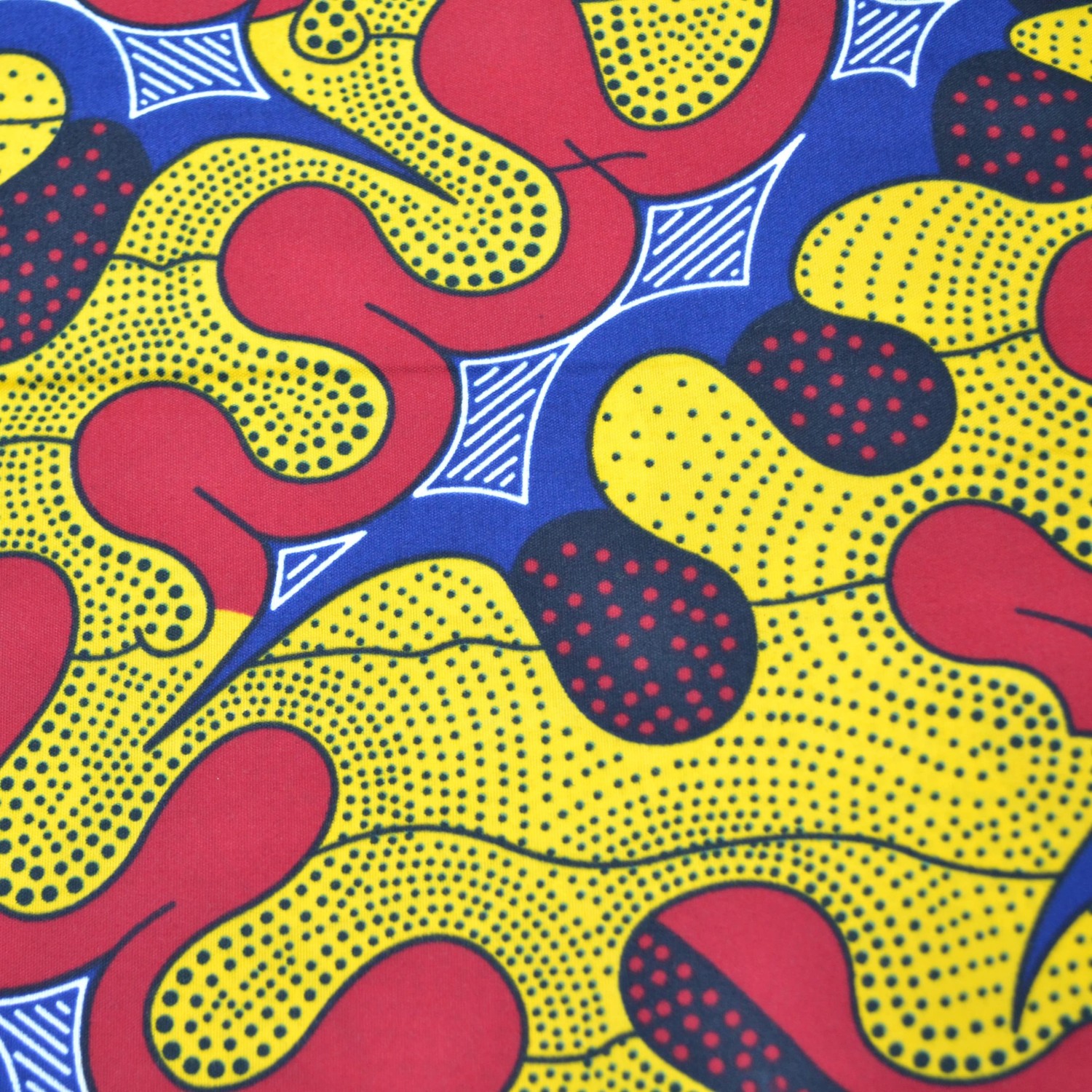 Tissu Wax jaune et rouge au Mètre - STANDARD