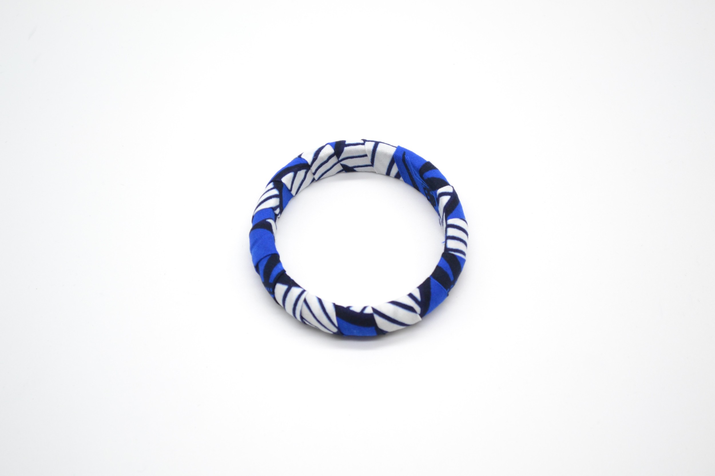 Bracelet en wax bleu, noir et blanc
