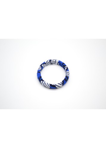 Bracelet en wax bleu, noir et blanc