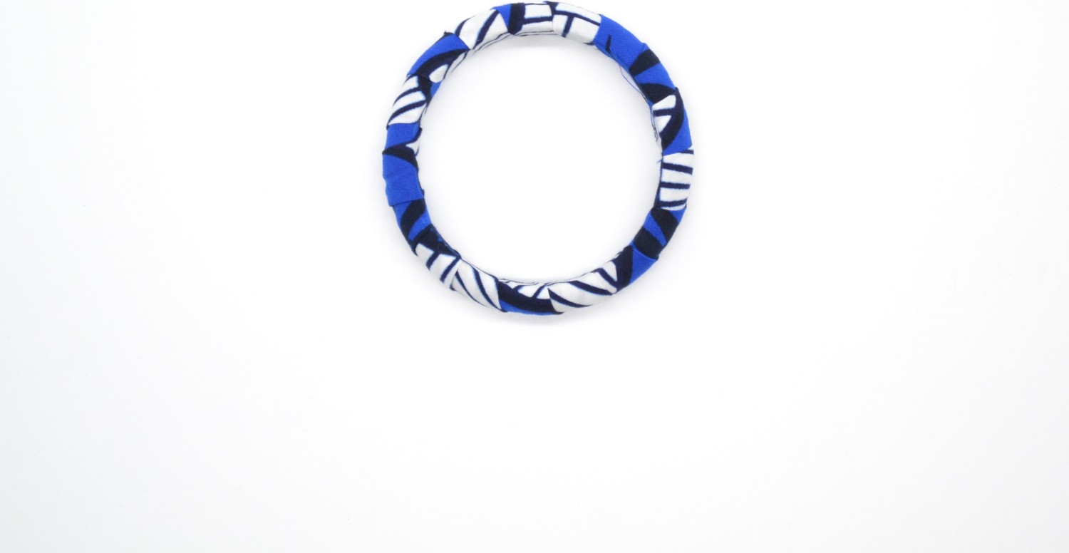 Bracelet en wax bleu, noir et blanc