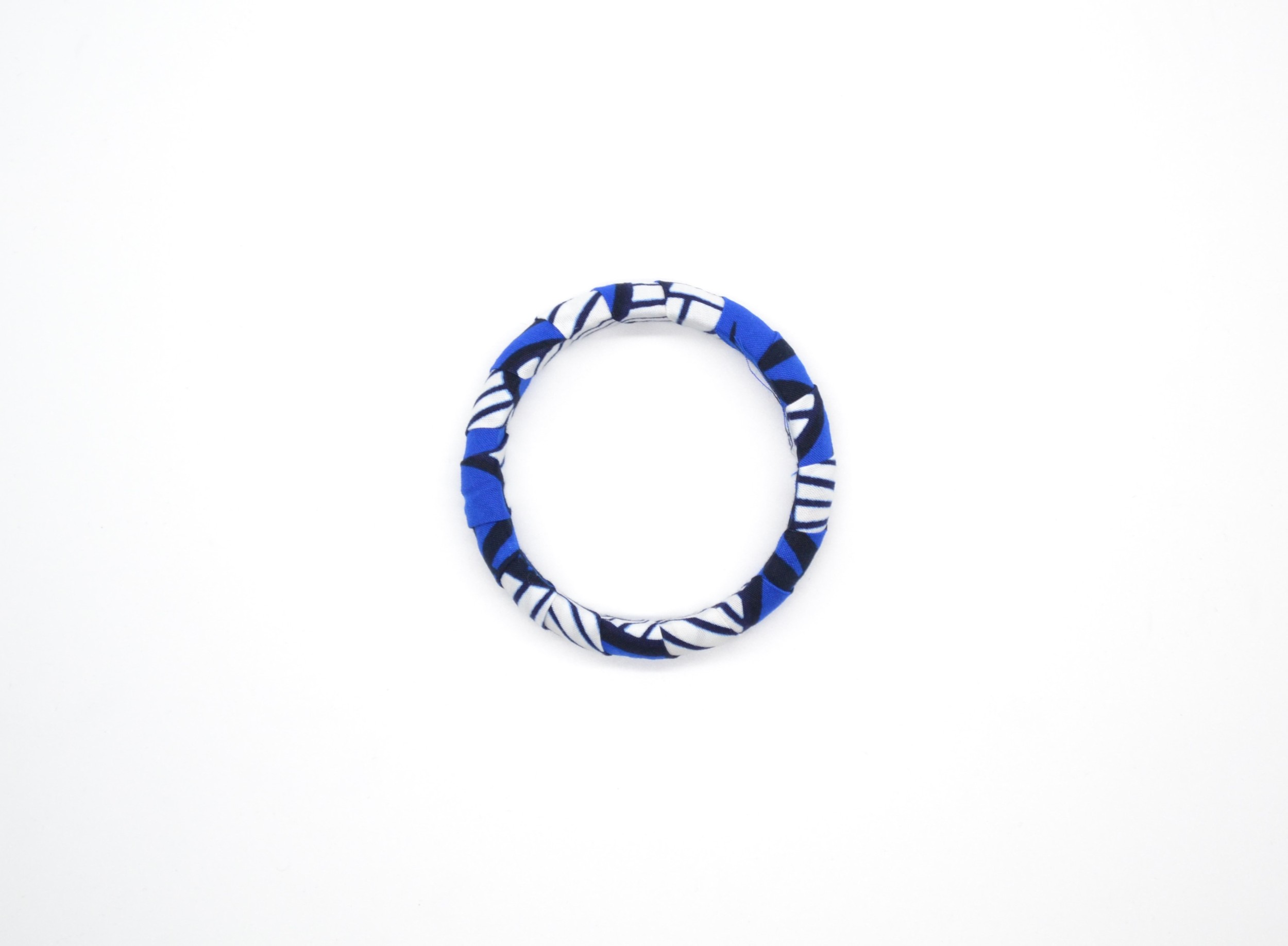 Bracelet en wax bleu, noir et blanc