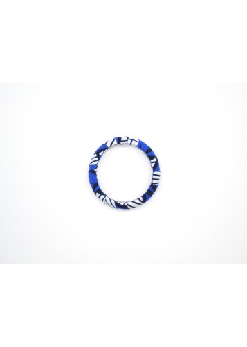 Bracelet en wax bleu, noir et blanc