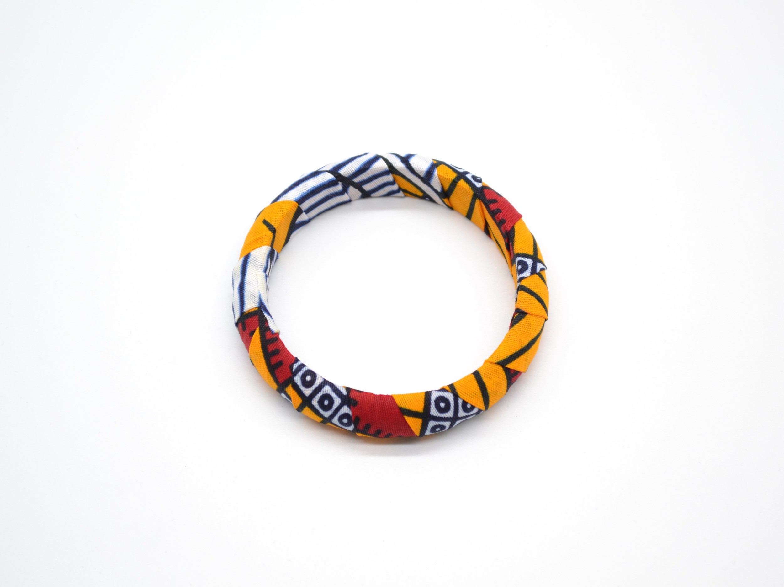 Anneau en tissu wax coloré