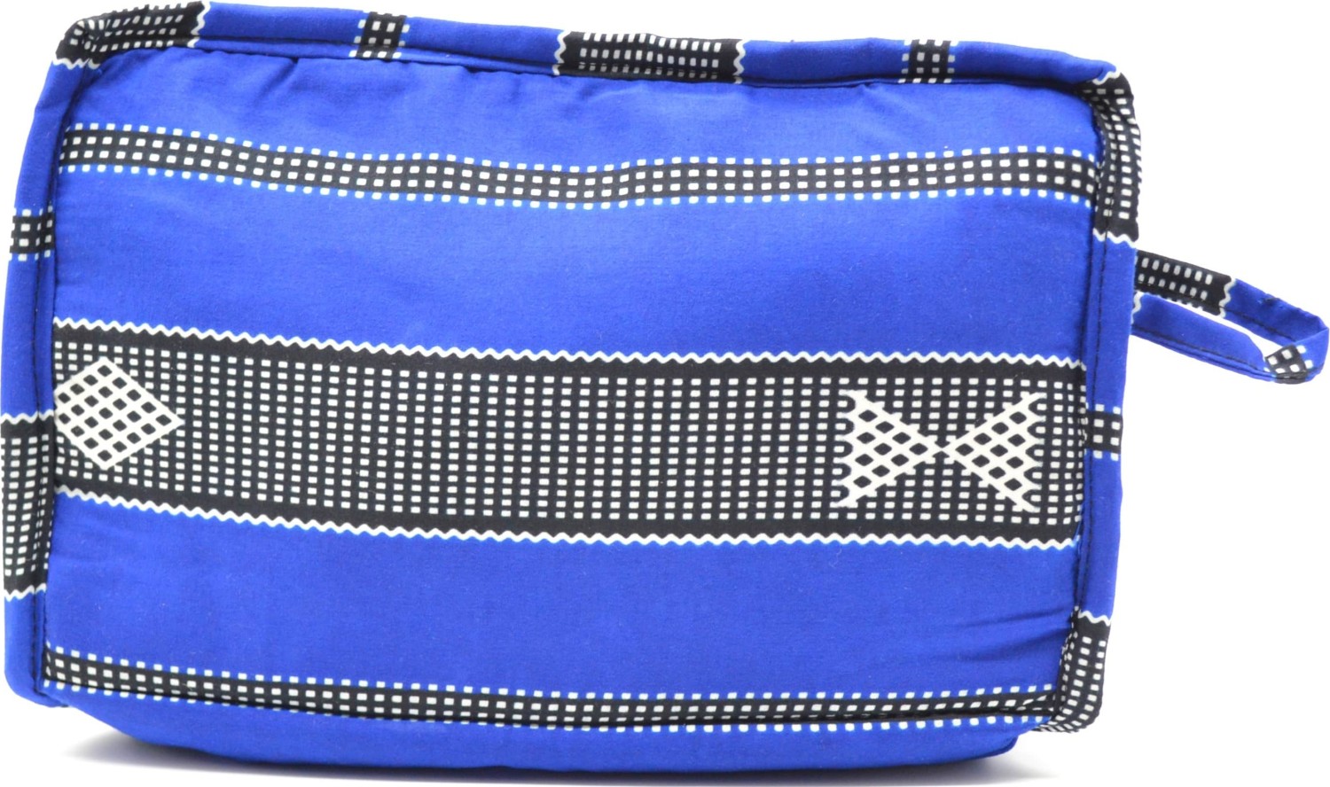 Trousse de toilette en tissu wax bleue et grise