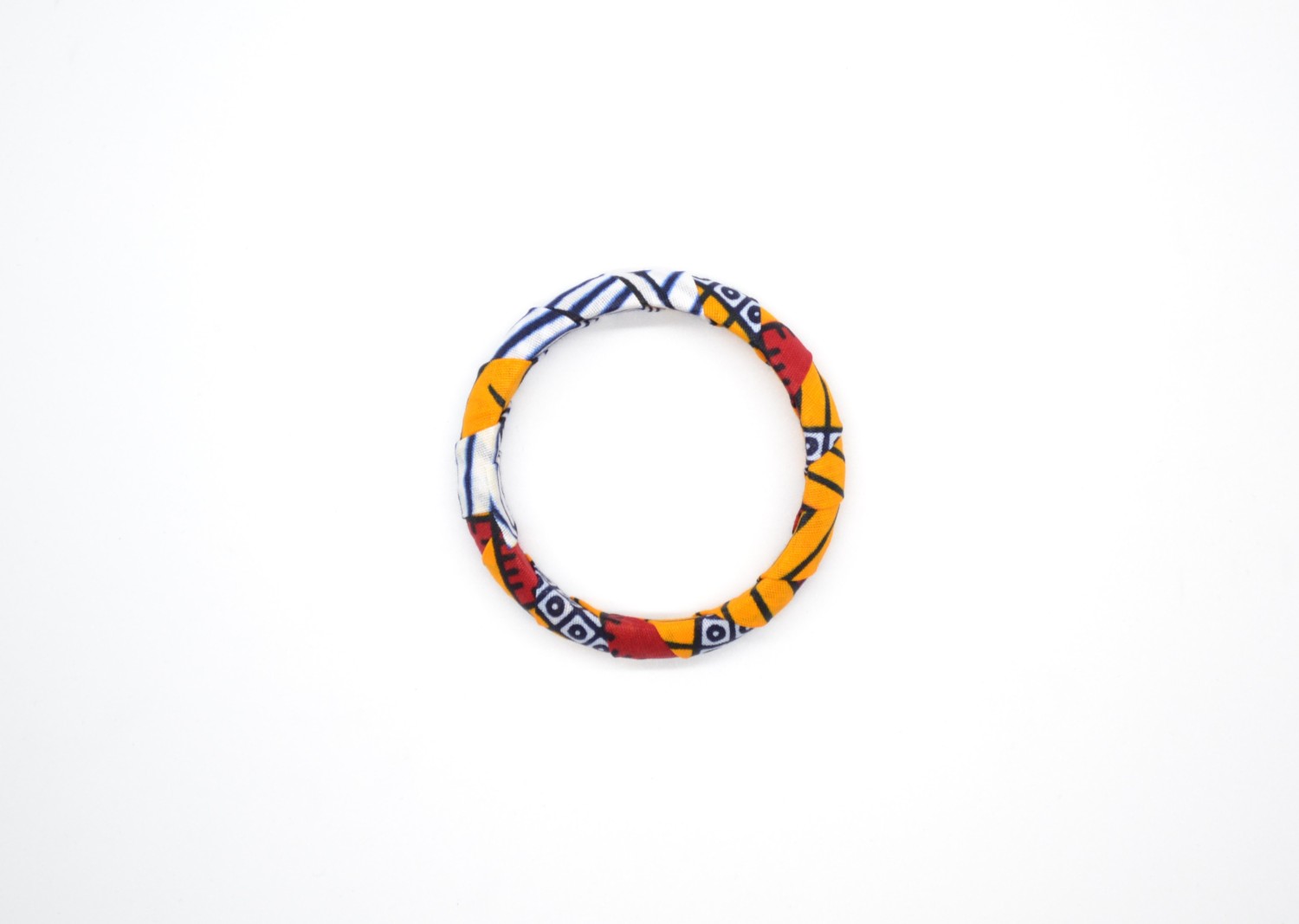 Anneau en tissu wax coloré