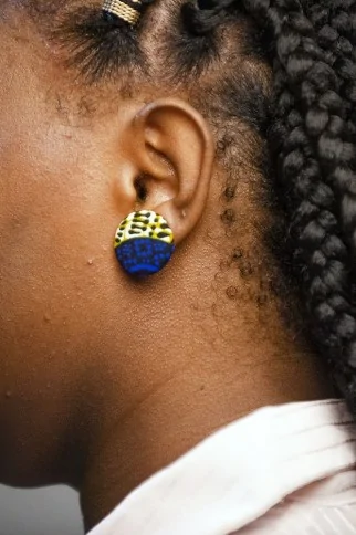 Boucles d'oreille bleues en wax Boucles d'oreille bleues en wax