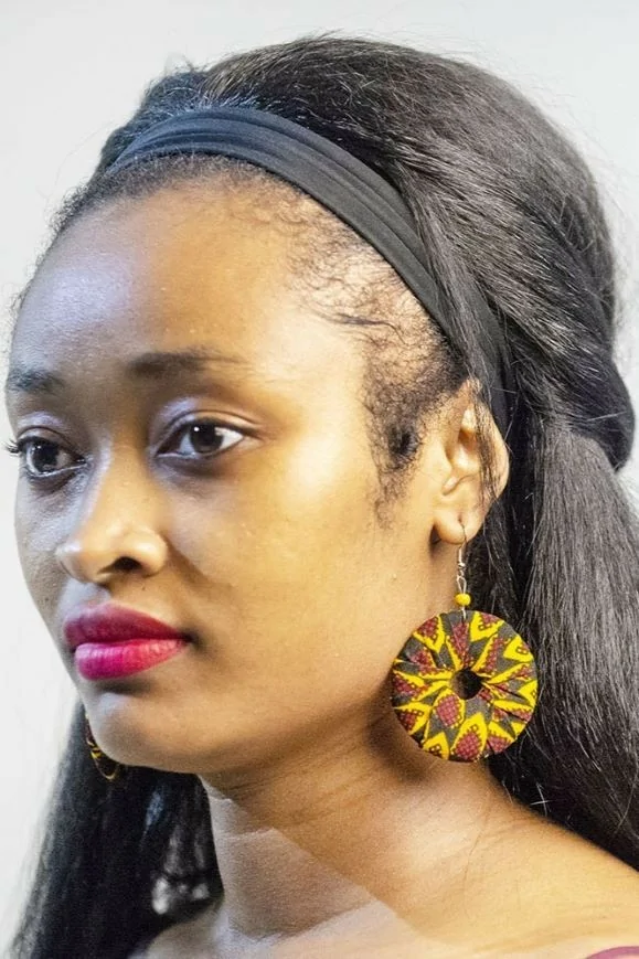 Boucles d'oreilles en wax multicolore