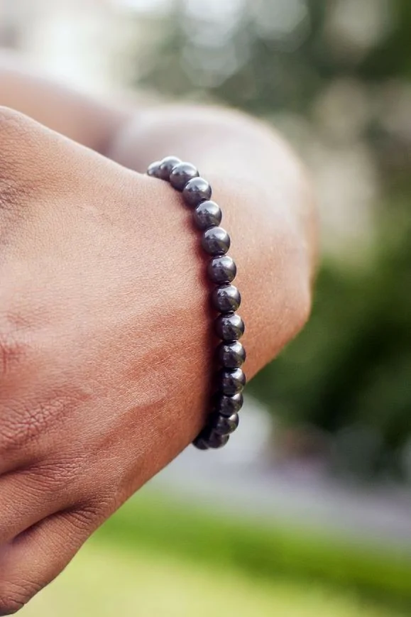 Bracelet léger en perles noires Onyx