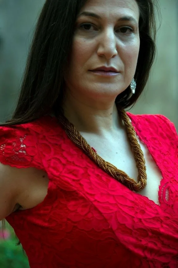 Collier torsadé en perles oranges