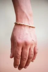 Bracelet jonc en laiton, cuivre et acier