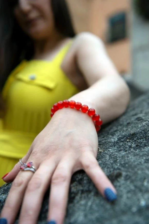 Bracelet en perles rouges