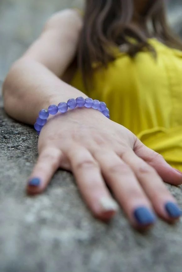 Bracelet en pierres violettes