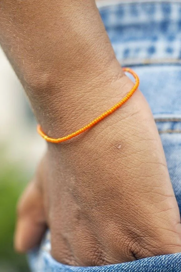 Bracelet de perles oranges pour poignet